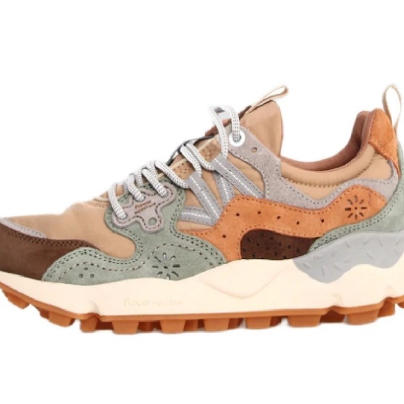 Flower Mountain Yamano 3 Womens Sneakers Suede Nylon Warm Brown Light Brown - Picture 2 of 3